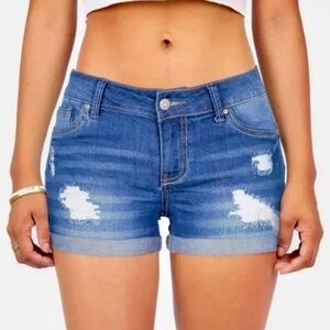 WAX JEAN - DISTRESSED SHORT JEANS WITH ROLLED CUFFS  S/P
